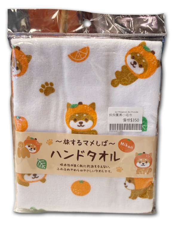 柴犬×草莓富士蜜柑溫泉｜旅するマメしば手巾・四款可選 柴犬手巾 插畫布巾 日本紀念品 草莓 富士山 蜜柑 溫泉 隨身擦手布 可愛療癒