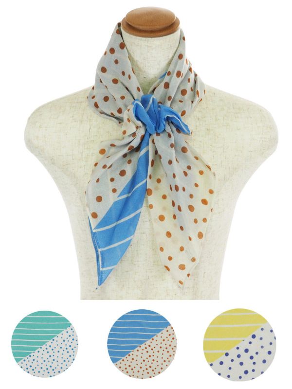 點點條紋防曬頭領巾（可手洗／UV CUT） 