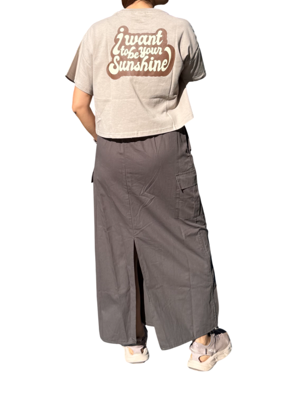 Bou Jeloud多口袋工裝風抽繩長裙 