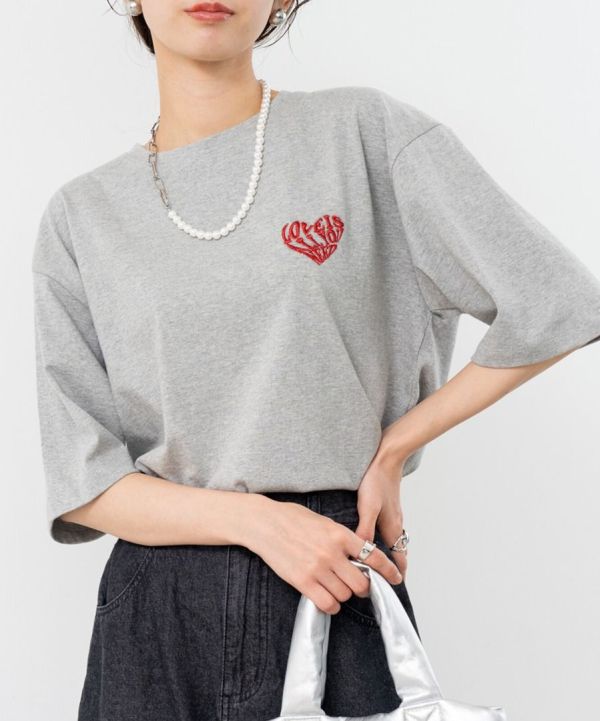 ANNA LUNA 愛心刺繡Ｔ 