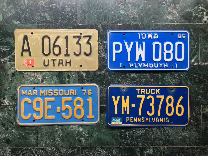 美國老車牌 懷舊掛飾組U.S.A. license plate 