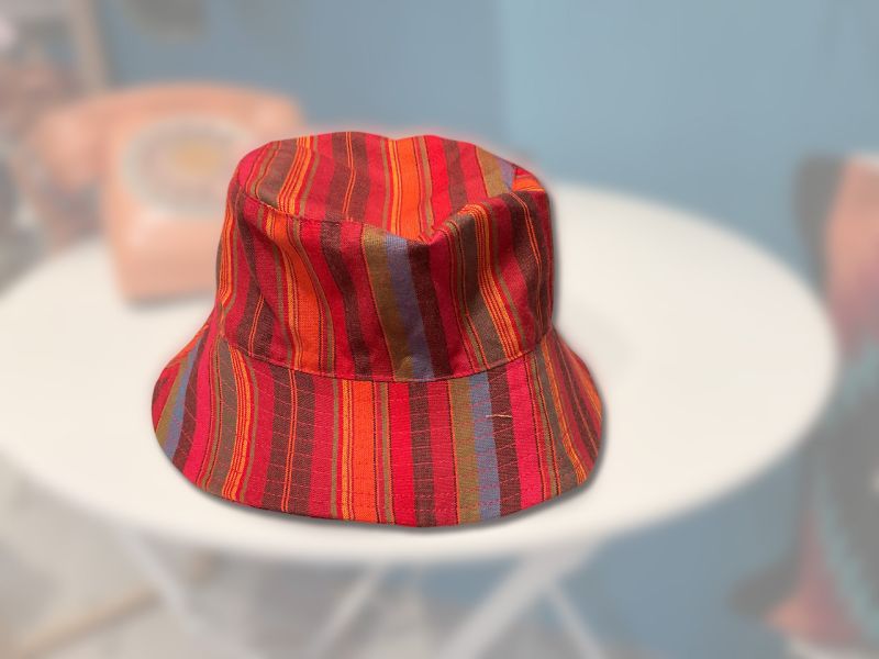 條紋漁夫帽＋帆布包組 