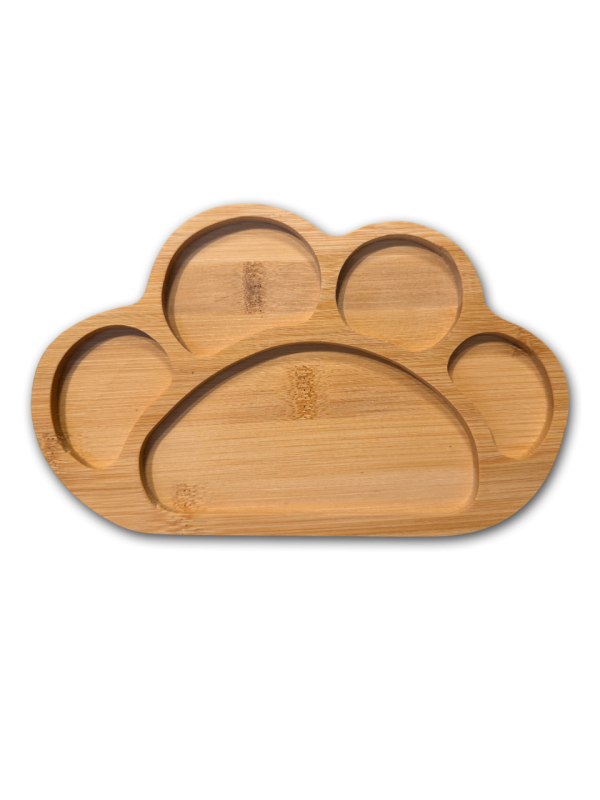 狗掌造型木盤｜五格分隔・天然竹製・可愛實用兼具 狗掌竹盤 狗掌收納盤 可愛造型盤 天然竹製 五格分隔 零食盤 飾品盤 居家佈置