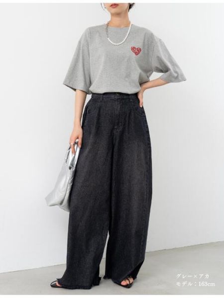 ANNA LUNA 愛心刺繡Ｔ 