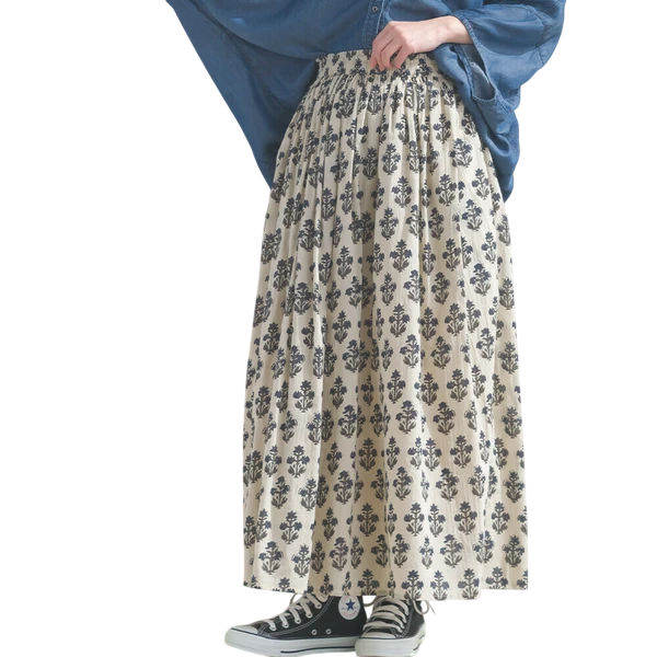 印花棉質長裙 