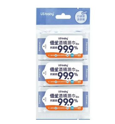 優生 酒精超厚濕巾 8抽 (3入/包) 