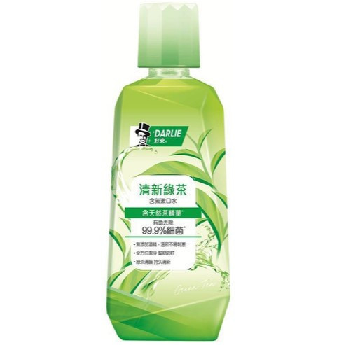 好來清新綠茶漱口水500ml(無酒精配方)*2超值組 