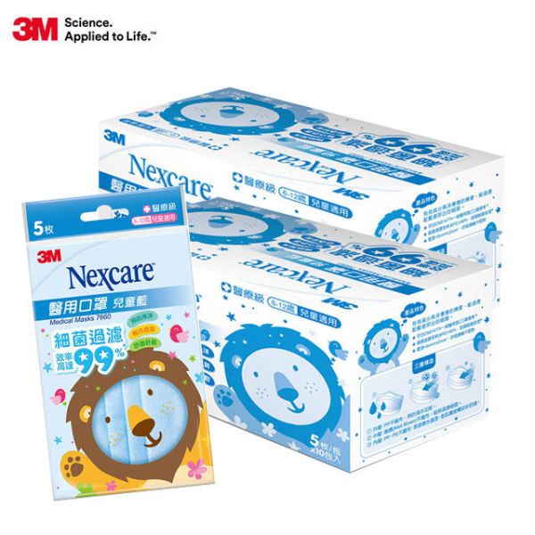 3M 醫用口罩兒童(藍色) (5枚/包) 