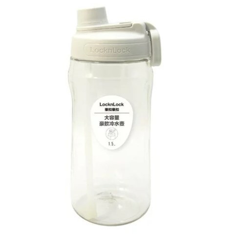 樂扣樂扣大容量豪飲冷水壺 1.5L(附吸管) 米灰色 