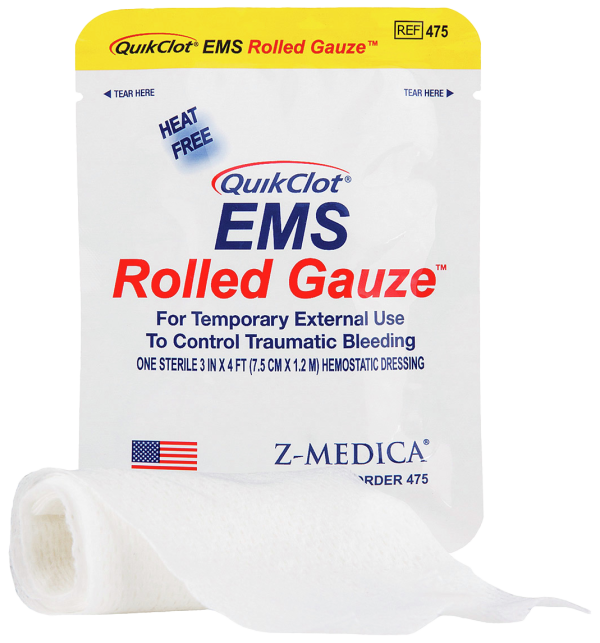 潔美 快可敷片(滅菌) Quikclot EMS Rolled Gauze 3"x 4ft 