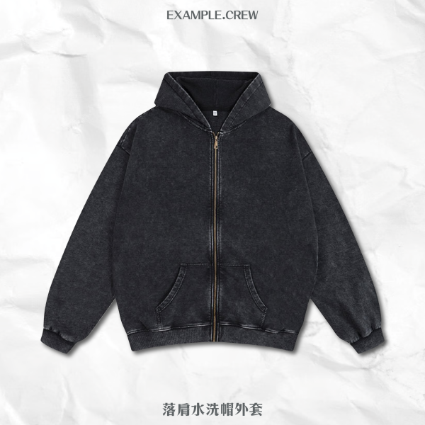 【EX】落肩水洗帽外套 