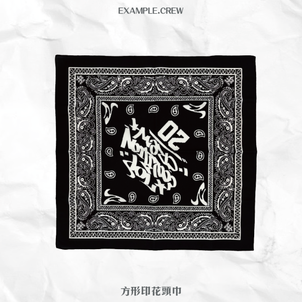 【方形印花頭巾】 