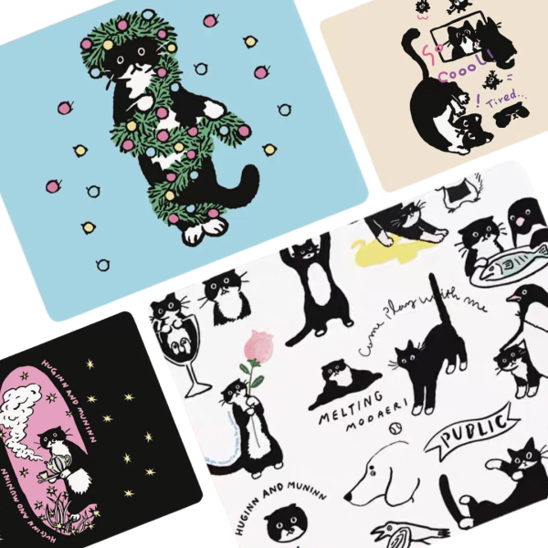 《699元公益福袋》韓國人氣插畫超Q賓士貓貓 滑鼠墊 (也可當隔熱墊使用喔)+贈 貓掌便條紙 貓咪,插畫,滑鼠墊,浮世繪,設計,隔熱墊