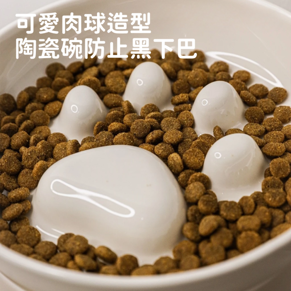 《500元公益福袋》肉球造型寵物慢食碗(不含下方透明高架)  + 貓咪魚兒造型洗碗海綿 貓咪,貓插畫,滑鼠墊