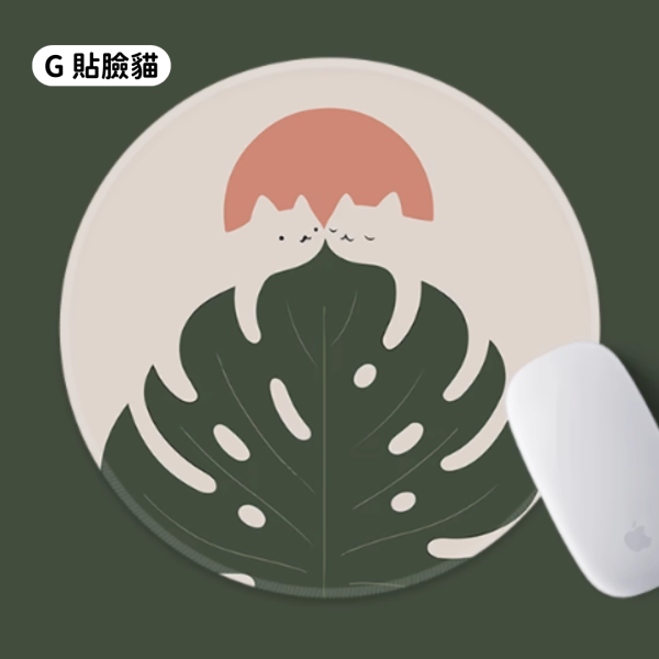 《699元公益福袋》貓咪設計插畫圓形滑鼠墊X2  + 贈貓咪便條紙(隨機出貨) 貓咪,插畫,滑鼠墊,浮世繪,設計
