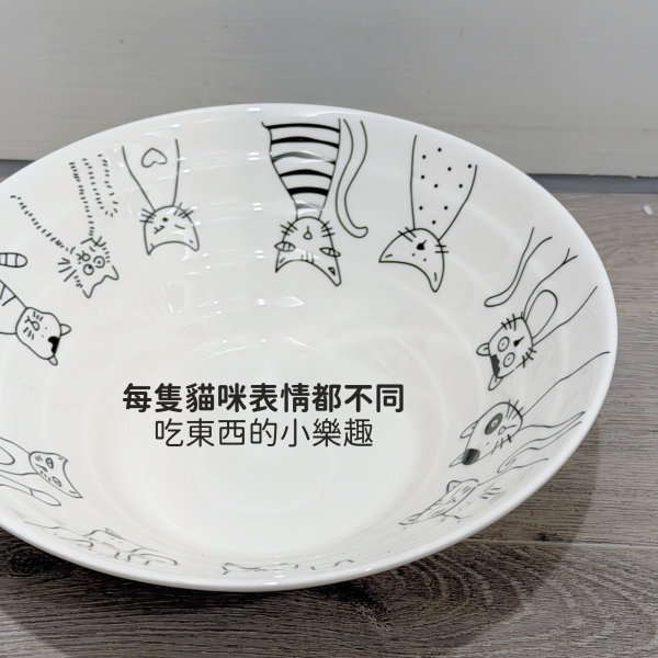 《999元公益福袋》北歐風簡潔線條插畫貓咪大碗X2+貓咪筷子4入組(日本製) 貓咪插畫,貓頭,貓咪,貓,北歐,線條,插畫,碗,筷子,日本製,泡麵,碗公