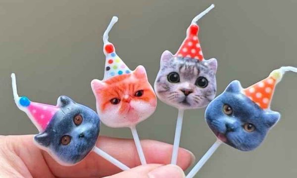 <祝你生日快樂>貓咪蠟燭(一盒5入) 貓咪,貓,公益,福袋,盲盒,蠟燭,生日快樂,貓奴,貓主子