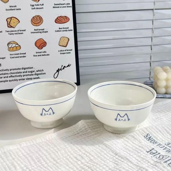 《699元公益福袋》裝點貓生活~日式簡約風藍色線條小貓碗盤組 貓插圖,貓咪,貓掌,貓生活,日式,藍色,線條,小貓,碗盤