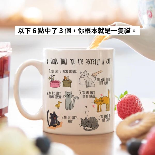 《500元公益福袋》測驗你的貓屬性：貓咪馬克杯330ml+贈 貓咪湯匙 貓咪,寵物,貓奴,上班族,社畜,心聲,馬克杯,湯匙