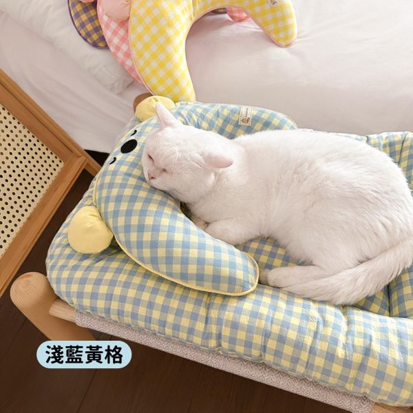 《799元公益福袋》zzz秒睡神器~貓咪狗狗舒適安眠寢具組(睡墊+枕頭) 可拆洗 貓插圖,貓咪,睡窩,睡墊,素面,格紋,質感,寵物,睡覺,軟墊