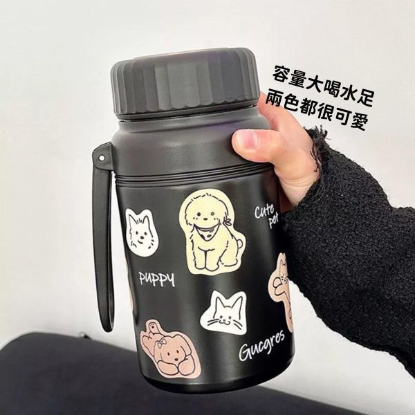 《799元公益福袋》可愛貓貓狗狗大容量 1000ml保溫保冰瓶 貓咪,插畫,貓插畫,可愛,日本,啤酒杯,玻璃杯,馬克杯,黑貓,狗狗,大容量 ,1000ml,保溫,保冰,水壺