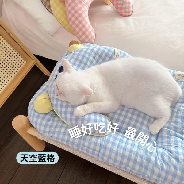 《799元公益福袋》zzz秒睡神器~貓咪狗狗舒適安眠寢具組(睡墊+枕頭) 可拆洗 貓插圖,貓咪,睡窩,睡墊,素面,格紋,質感,寵物,睡覺,軟墊