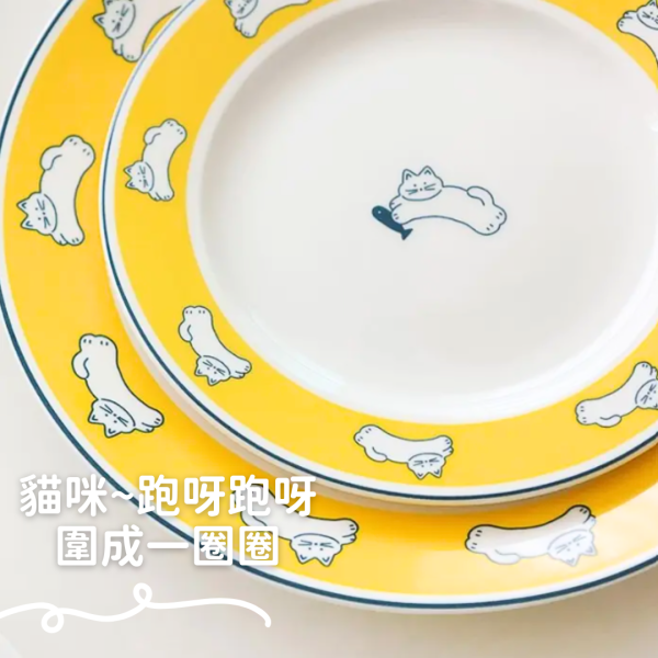 《999元公益福袋》ins風可愛貓咪圓盤組 (8/7/6吋 、三個一組) 貓咪,黑白貓,插畫,貓插畫,不鏽鋼,陶瓷,環保杯,隨行杯,530ml,冰壩杯,菜瓜布