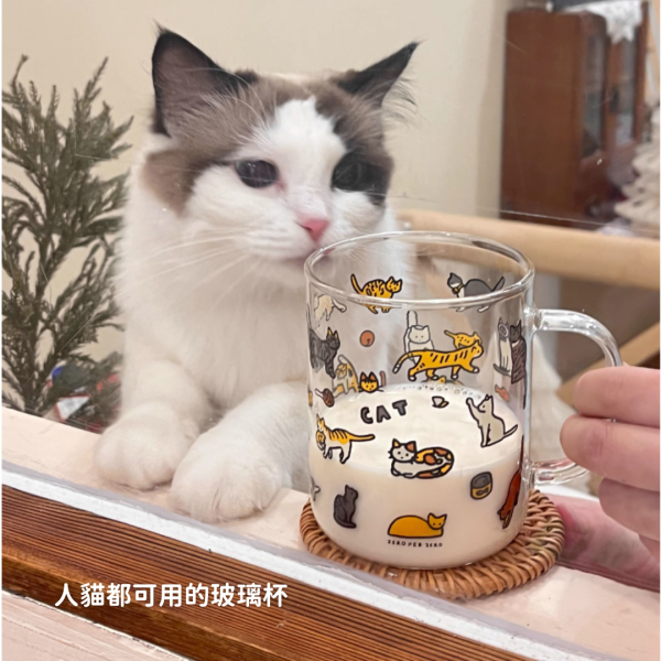 《799元公益福袋》很多很多貓咪玻璃杯X2  + 矽膠杯墊X2 貓咪,插畫,貓插畫,玻璃,馬戲團,魔術,水杯,馬克杯,量杯,保鮮盒