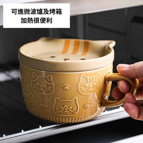 《799元公益福袋》可愛貓咪日式陶瓷杯蓋馬克杯X2 (對杯) 貓插圖,貓咪,馬克杯,對杯,耐熱,蓋子,杯蓋