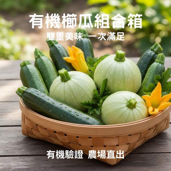 櫛瓜組合箱(圓櫛瓜1kg+櫛瓜1kg) 有機櫛瓜,櫛瓜,圓櫛瓜,高山櫛瓜,高山有機櫛瓜,櫛瓜哪裡買,小農櫛瓜,櫛瓜箱,西葫蘆,節瓜