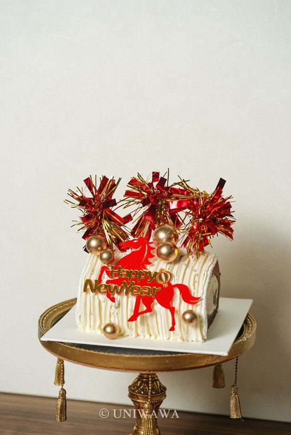 馬上發財捲捲 馬年蛋糕, 新年蛋糕捲, 招財甜點, 馬上發財, 開運蛋糕, 造型蛋糕捲, 台北自取, 板橋自取, 桃園自取, uniwawa