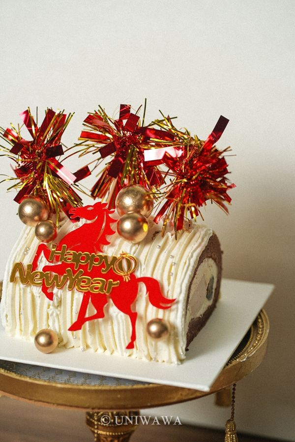 馬上發財捲捲 馬年蛋糕, 新年蛋糕捲, 招財甜點, 馬上發財, 開運蛋糕, 造型蛋糕捲, 台北自取, 板橋自取, 桃園自取, uniwawa