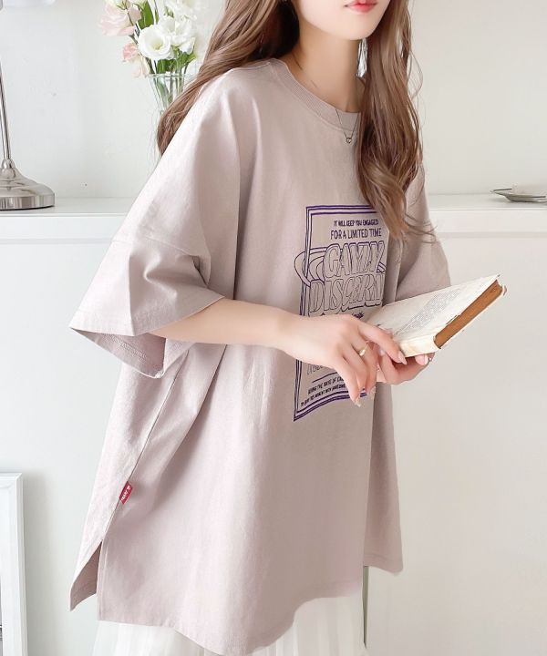 Classicalelf x JAVA 刺繡圖案寬版T-shirt classicalelf,java,聯名,短袖,短t,oversize.寬版,棉,日本,代購,服飾,復古