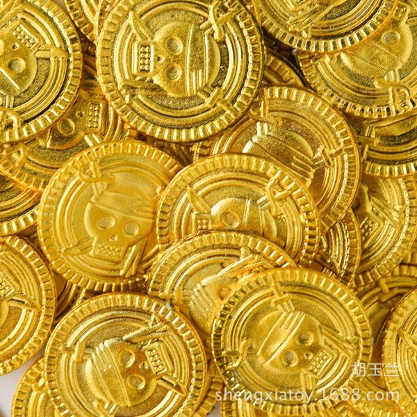 仿真海盜金幣 玩具 黃金 籌碼 擺件 配件 造景 塑膠 道具 錢幣 代幣 玩具錢幣 寶藏