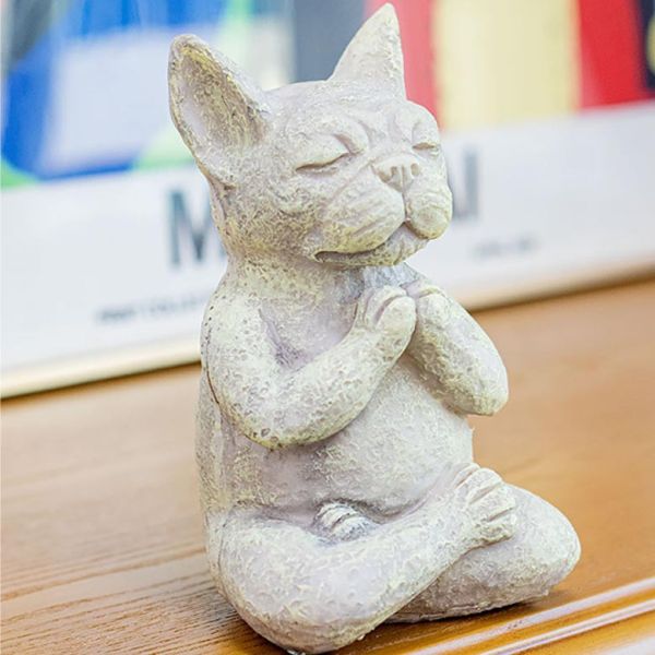 瑜珈狗 生日禮物 辦公室小物 療癒 擺飾 交換禮物 拍攝道具 動物公仔 法鬥犬 冥想