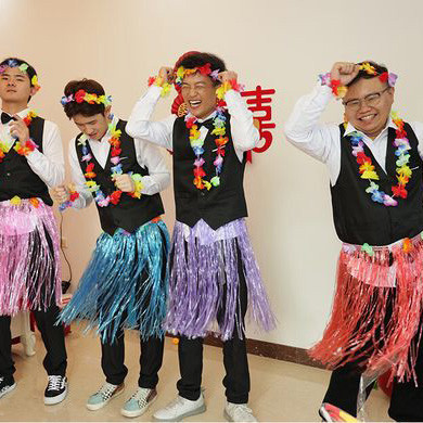 夏威夷草裙 表演服 花圈 肚皮舞 尾牙 角色扮演服裝 花環 表演道具 草裙 結婚 接機