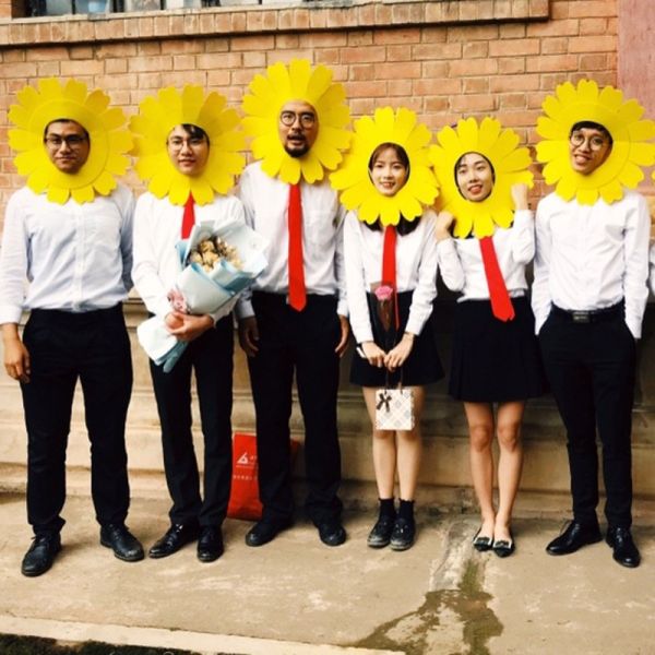 太陽花頭套 拍照道具 cosplay 整人 尾牙 遊戲 婚禮用品 闖關道具 向日葵頭套