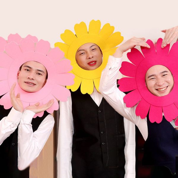 太陽花頭套 拍照道具 cosplay 整人 尾牙 遊戲 婚禮用品 闖關道具 向日葵頭套