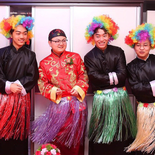 夏威夷草裙 表演服 花圈 肚皮舞 尾牙 角色扮演服裝 花環 表演道具 草裙 結婚 接機