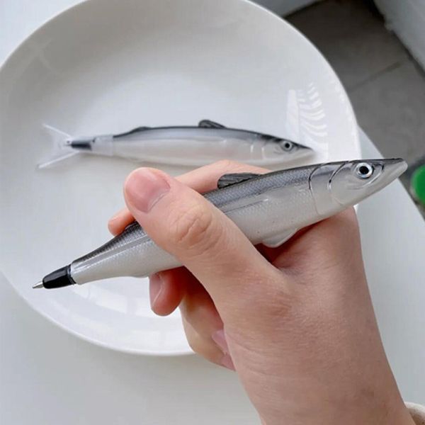 摸魚筆 文具 上課玩具 禮物 小廢物 創意 鋼珠筆 沙丁魚 整人玩具 搞笑 鹹魚筆 仿真 學生
