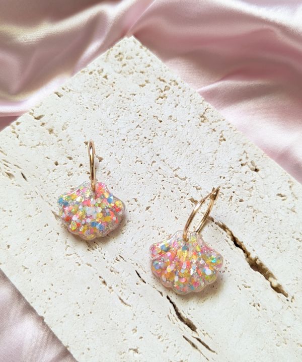 Crystal shells (14K gold) 