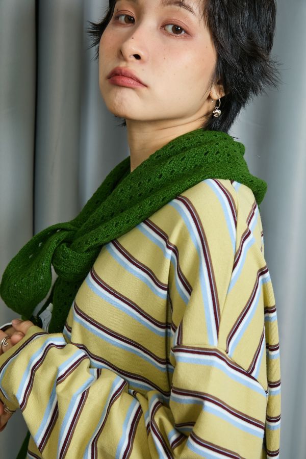 簍空大洞洞針織毛線多用途披肩三角巾(三色) 