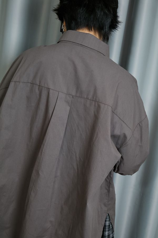 秋日沉穩色系立體繭型大澎袖寬鬆襯衫(咖啡) 