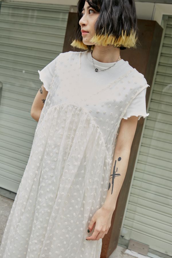 【現貨7折】花朵精靈透膚襯裙V領背心洋裝 
