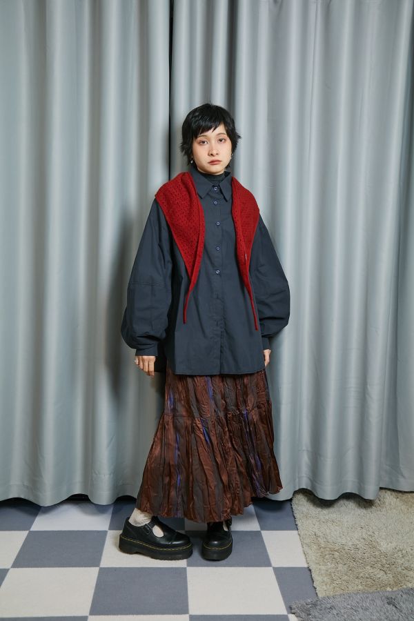 簍空大洞洞針織毛線多用途披肩三角巾(三色) 