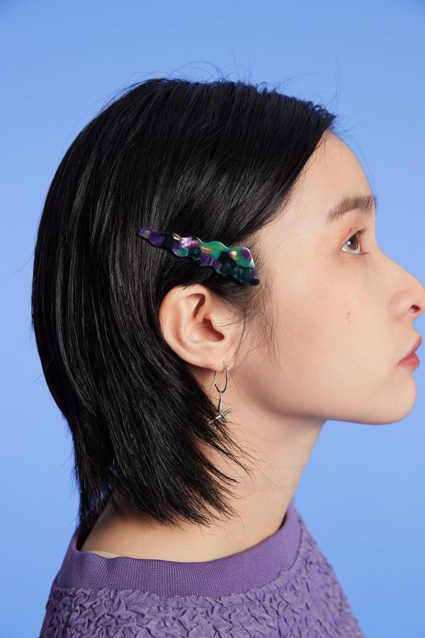 鋸齒波浪三角彩色花紋髮夾 