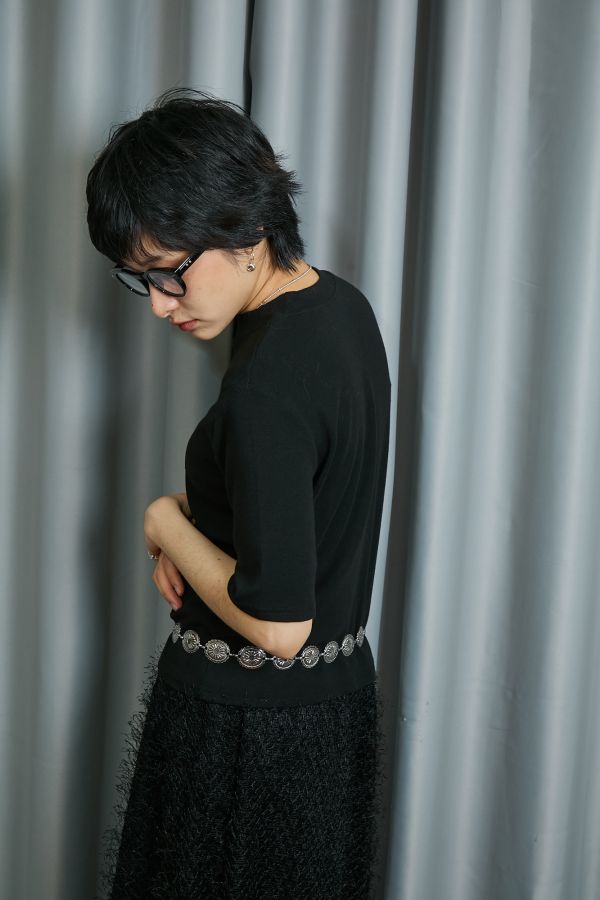 多色好搭柔軟磨毛材質微高領五分袖上衣(四色) 