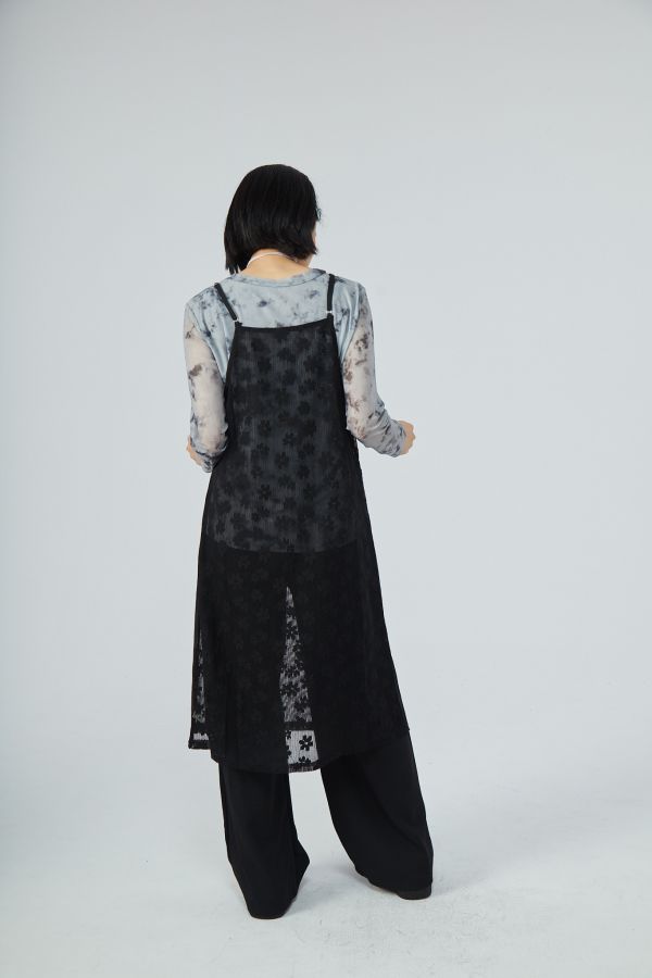 【SALE!!6折】滿滿小花花織紋V領細肩帶背心洋裝(兩色) 