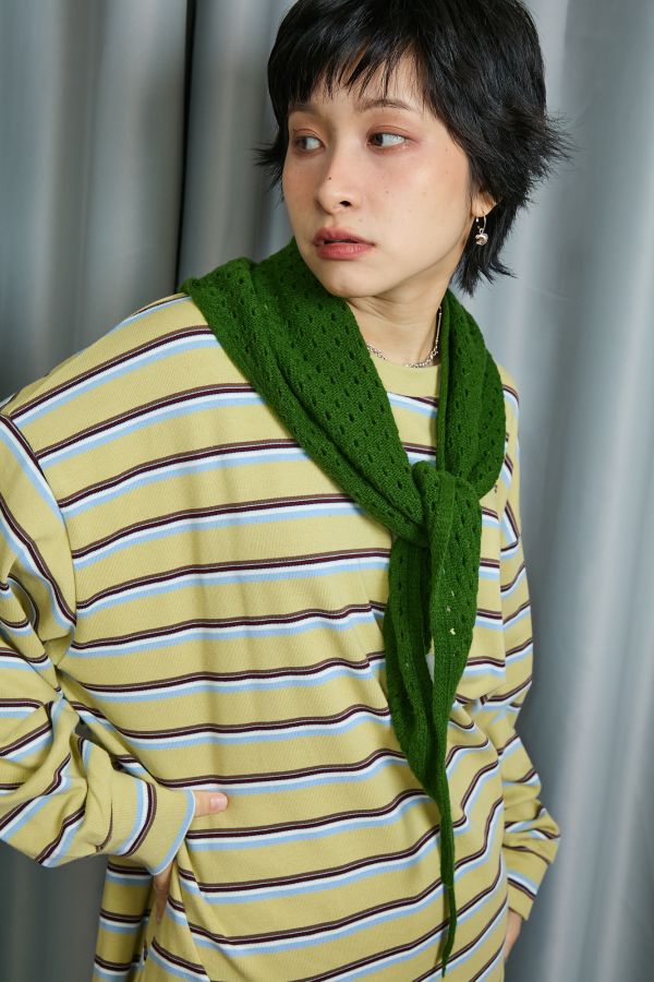 簍空大洞洞針織毛線多用途披肩三角巾(三色) 