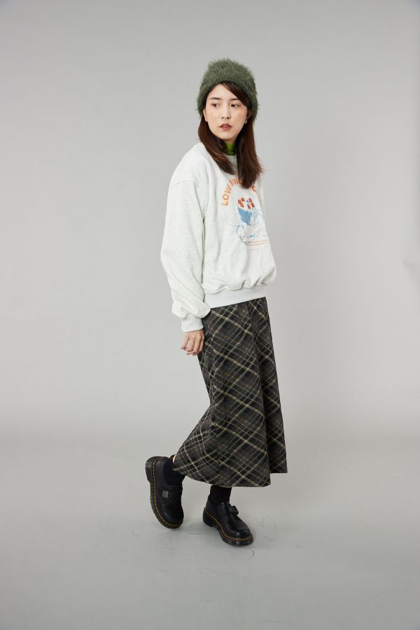 【SALE6折!!】仿舊蛋糕印花軟軟內刷毛圓領大學T 